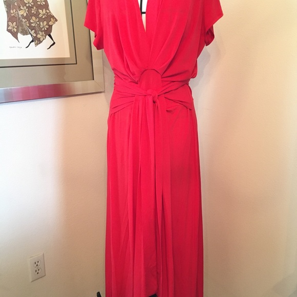 Michael Kors womens red semi formal maxi wrap dress. Size 2x - Picture 5 of 14